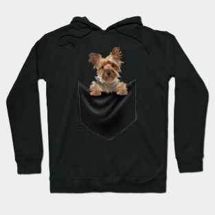 Yorkshire Terrier Dog Inside Pocket, Love Yorkies Hoodie